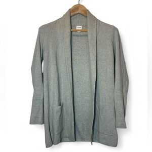 J Crew Chelsea Cotton Shawl Collar Open Sweater‎ Blazer Lagenlook Women XS Gray